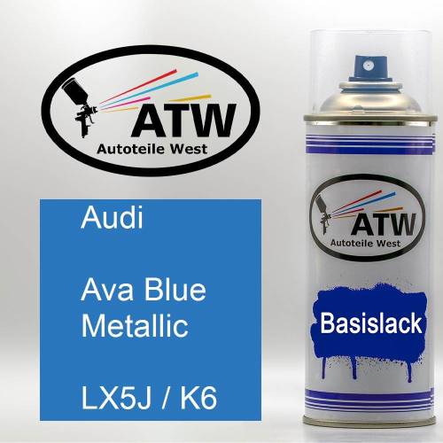 Audi, Ava Blue Metallic, LX5J / K6: 400ml Sprühdose, von ATW Autoteile West.